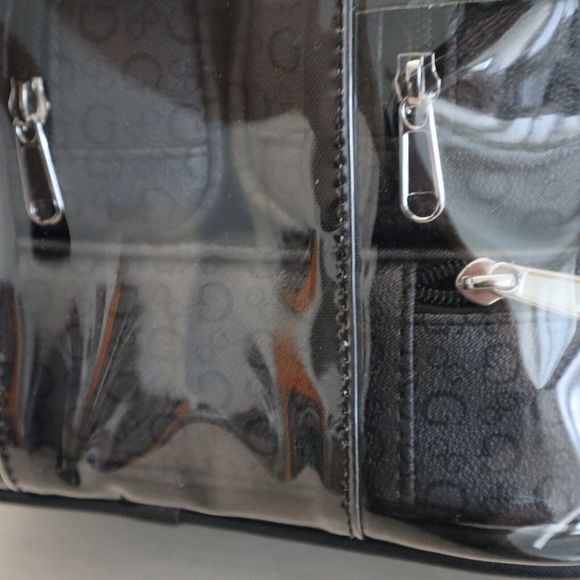 Guess V7200494 Black/Charcoal "G" Logo 4-Piece Cosmetic Junction Travel Bag - Picture 8 of 9